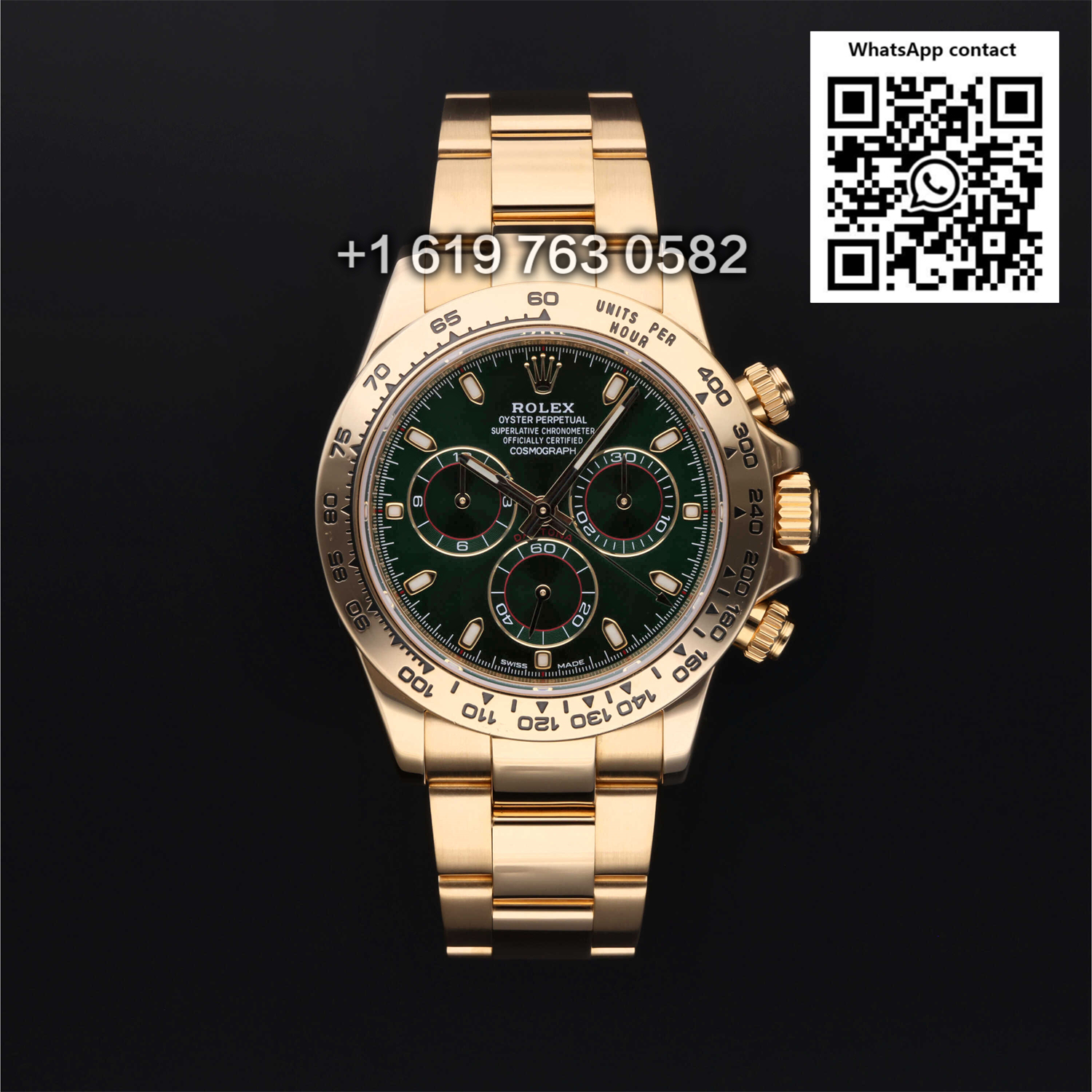 Rolex Daytona Yellow Gold Wrapped  John Mayer Green Dial Mens Watch 116508 Box Card Swiss Super Clone 4130