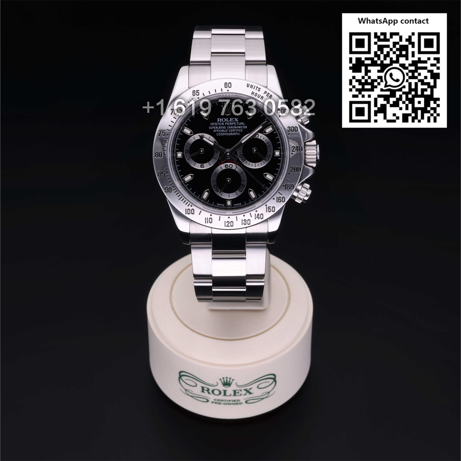Rolex Daytona Chronograph Black Dial Steel Mens Watch 116520 Swiss Super Clone 4130
