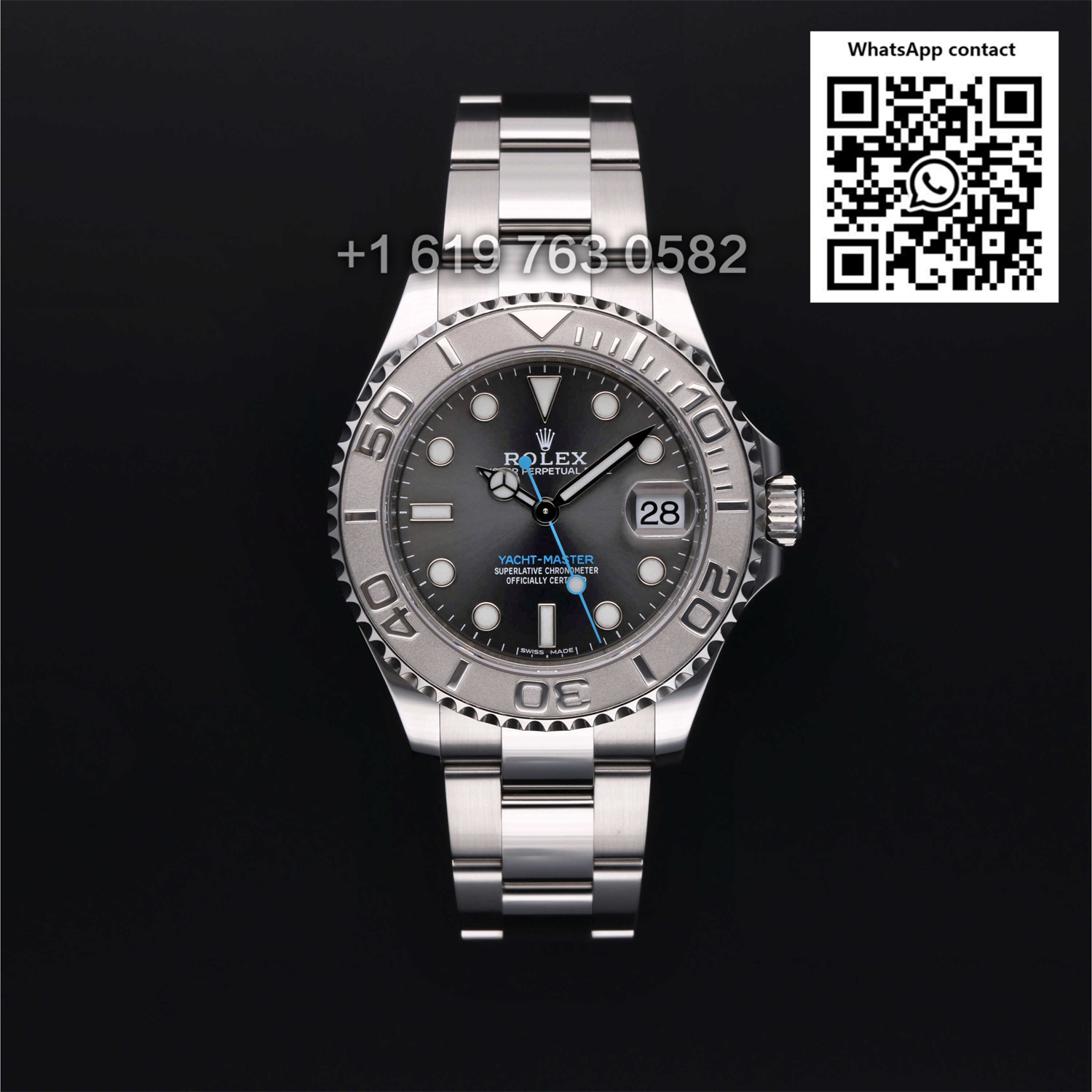 Rolex Yachtmaster 37mm  Midsize Steel Platinum Bezel Mens Watch 268622 Swiss Super Clone 2236