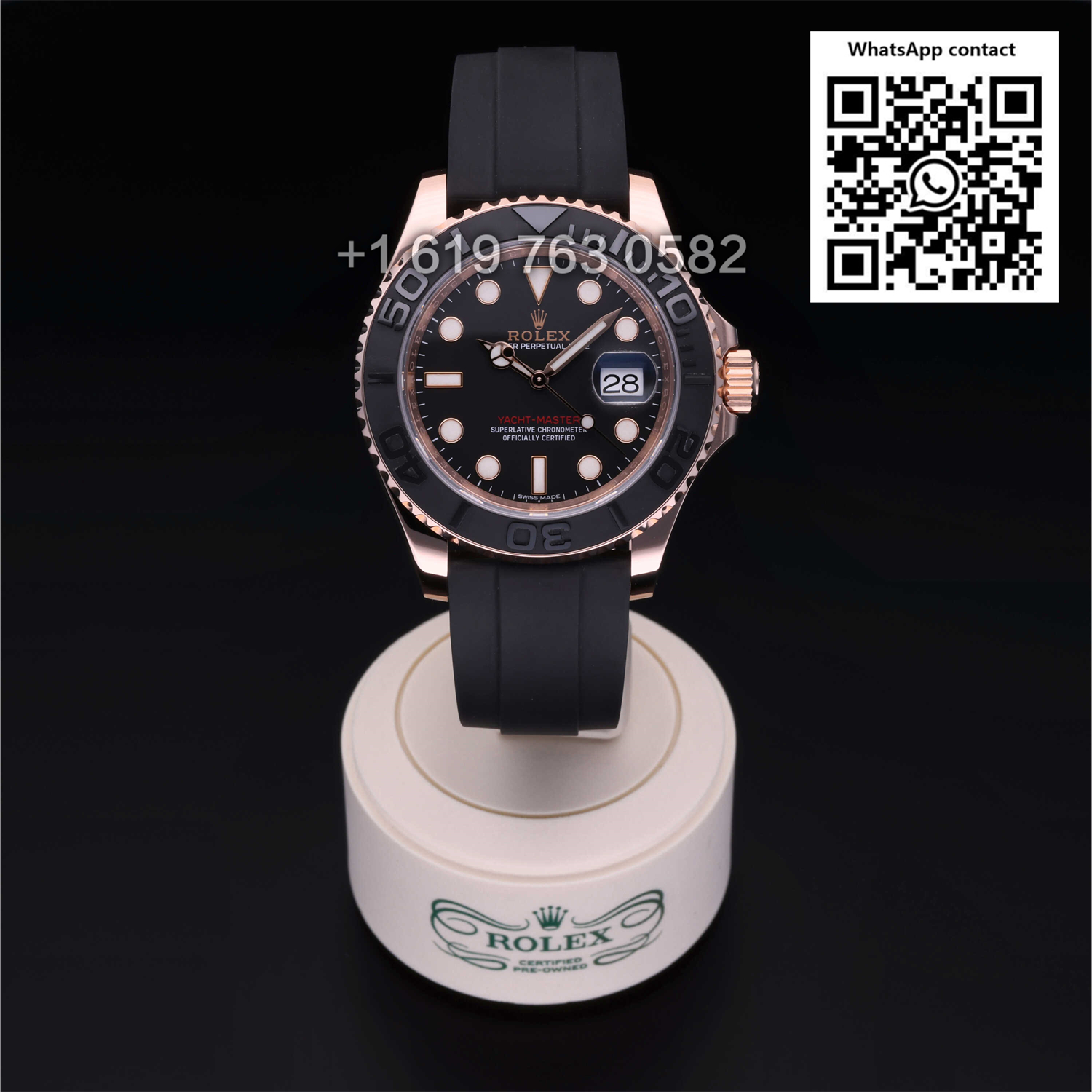Rolex Yachtmaster 40mm Rose Gold Wrapped  Oysterflex Bracelet Mens Watch 116655 Swiss Super Clone 3135