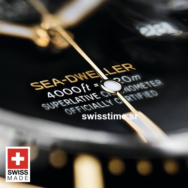 Rolex Sea Dweller 2-tone 18k Yellow Gold/904L Steel Black Dial Ceramic Bezel 43mm Swiss Replica Watch