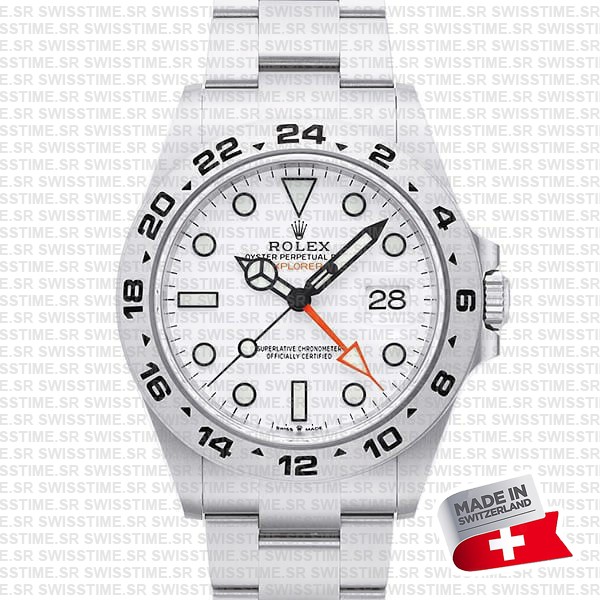 Rolex Explorer II White Dial 904L Steel 42mm Ref. No:226570 Swiss Made Replica Watch