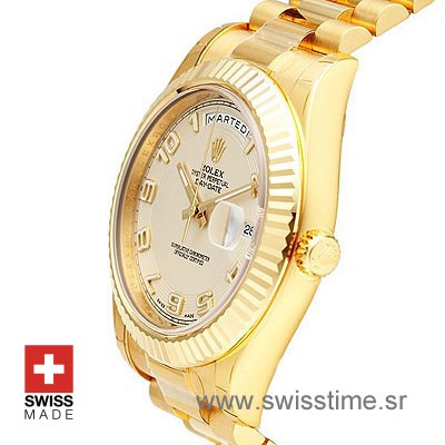 Rolex Day-Date II Gold White Arabic