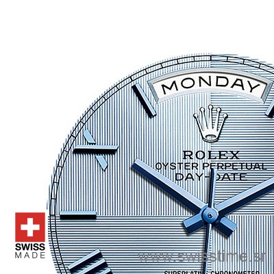 Rolex Day-Date 40 Platinum Ice Blue Quadrant Motif Roman