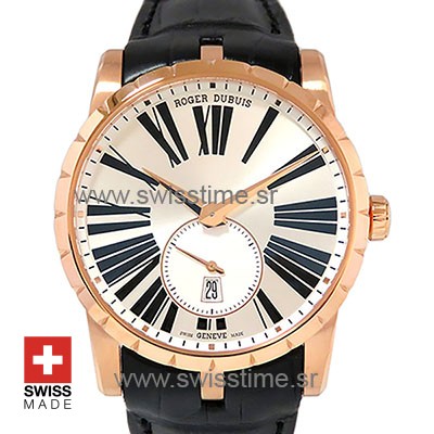 Roger Dubuis Excalibur Automatic 18k Rose Gold Silver Dial 42mm
